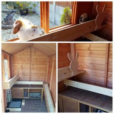 the inside of a chicken coop is shown with various pictures and instructions on how to build it