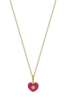 Elevate your wardrobe in a pendant necklace crafted in 18-karat gold that's ideal as a standalone piece or as a layered look. Total diamond weight: 0.007ct. Color: G Clarity: VS 18k gold/enamel/diamond Made in Spain Diamond Guide 14k Gold Pendant Charm Necklace For Valentine's Day, Valentine's Day Yellow Gold Jewelry With Flower Pendant, Valentine's Day Yellow Gold Flower Pendant Jewelry, Polished Finish Diamond Pendant Necklace Gift, Polished Finish Diamond Pendant Necklace For Gift, Gift Diamond Necklace With Pendant Polished Finish, Diamond Pendant Necklace With Polished Finish For Gift, 14k Gold Pendant Necklace For Valentine's Day, Valentine's Day 14k Gold Pendant Necklace