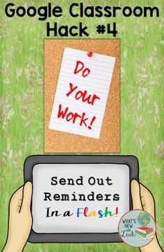 someone is holding up a sign that says do you work? and it reads, send out reminders in a flash