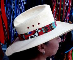 "Guatemalan Handmade Cowboy/Cowgirl Beaded Hat Band, handmade by artisans around Lago Atitlan, Antigua Guatemala and some other villages of this amazing and friendly country Guatemala (Pais de la Eterna Primavera), this band measures 23\" L (58cm) x 1 1/4\" W (3 cm). Please check pictures for details." Traditional Multicolor Beaded Hat Band, Handmade White Country Hat Band, Handmade White Country Hat Bands, Traditional Multicolor Beaded Hat, Multicolor Handmade Country Hats, Handmade Multicolor Country Hat, Handmade White Country Style Hat Band, Handmade Multicolor Country Style Hats, Traditional Beaded Hat Bands For Rodeo