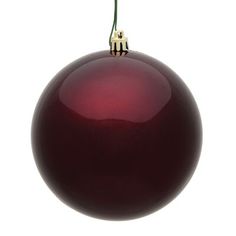 Vickerman 4" UV Treated Ball Christmas Ornament with Drilled and Wired Cap, 6 per Bag Color: Burgundy Candy The Holiday Aisle® Ball Ornament in Red | Size 4.0 H x 4.0 W x 4.0 D in | Birch Lane Candy Balls, Christmas Store, Unique Ornament, Decoration Christmas, Ball Ornaments, Holiday Tree, Tree Decor, The Holiday Aisle