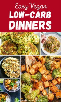 Low-carb vegan recipes. Vegan Dinner Ideas, Vegetarian High Protein, High Protein Vegetables, Easy High Protein Meals, Vegetarian Recipes Dinner Healthy, High Protein Dinner, High Protein Vegetarian Recipes, Snacks And Desserts