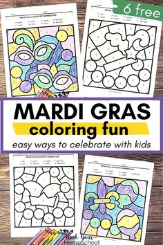 the mardi gras coloring fun activity for kids to color and print is perfect