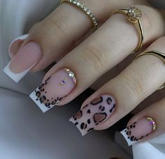 Leopard Print Nails, Work Nails, Leopard Nails, Short Square Acrylic Nails, Animal Print Nails, Short Acrylic Nails Designs, Square Acrylic Nails