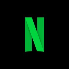 the letter n is made up of two green rectangles on a black background