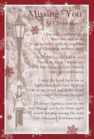 a christmas poem with snowflakes on the ground and an image of a lamp post