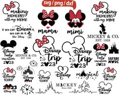 mickey and minnie mouse svg / png dxf files