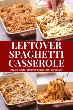 leftover spaghetti casserole made with leftover spaghetti and noodles is an easy dinner recipe