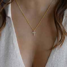 Cross Pendant – Sami Jewels Cross Necklace Simple, Dainty Cross Necklace, Sterling Silver Opal Ring, Chain Layering, Silver Opal Ring, White Opal Ring, Necklace Cross, Beautiful Cross, Opal Ring Gold