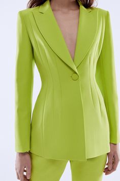 Solid Semi-formal Blazer In Suiting Fabric, Blezars For Women Outfit, Elegant Single-breasted Blazer For Weddings, Luxury Solid Color Semi-formal Blazer, Women Suit Design, Oversized Blazers For Women, Elegant Full-length Tailored Blazer, Luxury Green Semi-formal Blazer, Embellished Jackets