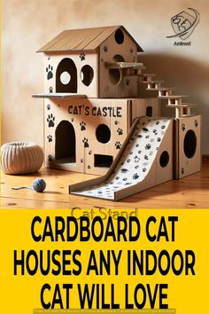 cardboard cat houses are the perfect place for cats to play with their owners and children