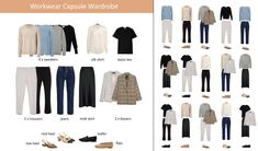 Business Casual Mix And Match Wardrobe, Wardrobe Basics List, Mix And Match Wardrobe, Soon Post, Workwear Capsule, Work Capsule, Wardrobe Consultant, Teacher Clothes