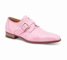 Mauri 4853 Pink Burnished  Alligator Body Monk Strap Dress Shoes - Dudes Boutique Pink Men Shoes, Italian Shoes For Men, Pink Dress Shoes, Ostrich Legs, Italian Luxury Brands, Mens Shoes Black, Mens Designer Shoes, Pink Men, Gorgeous Shoes