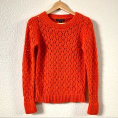 Nwot Lovely, Orange/Red, Soft, Knit Sweater, Made Of Italian Yarn By Banana Republic. Sz Xs Flat Measurements: Chest - 17” Waist - 15” Hips - 15” Length - 19” Sleeves - 22” Fitted Orange Knit Sweater, Fall Open Knit Knitting Pattern, Casual Fitted Fall Knitting Pattern, Casual Fitted Knitting Pattern For Fall, Orange Textured Knit Sweater, Casual Winter Pointelle Knit Pattern, Casual Pointelle Knit Pattern For Winter, Casual Fitted Chunky Knit Pattern, Spring Chunky Knit Knitting Pattern