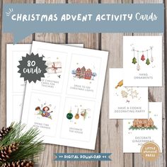 christmas activity cards with the text, 30 days of christmas activities