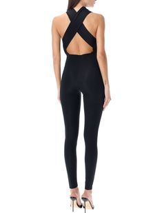 Hola Jumpsuit By The Andamane. Featuring: Halterneck Cut-out Detail In Front Open Back Slim Fit Model Is 1,72 M And Wears Size SComposition: 78% polyamide, 22% elastane Sleeveless Bodysuit For Evening, Sleeveless Elastane Bodysuit For Evening, High Stretch Elastane Bodysuit For Evening, Fitted Elastane Bodysuit For Yoga, Chic Stretch Elastane Swimwear, Italian Fashion, S Models, Luxury Boutique, Front Open