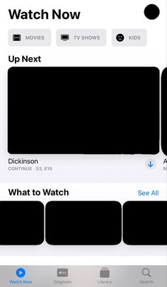 an iphone screen with the text watch now on it