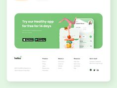 the landing page for health app