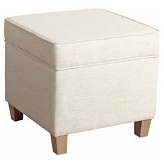 Cole Classics Square Storage Ottoman With Lift Off Top Linen - Homepop : Target Classic Style Interior, Square Storage Ottoman, Upholstered Footstool, Square Storage, Square Ottoman, Lift Off, Upholstered Storage, Furniture Legs, Ottoman Bench