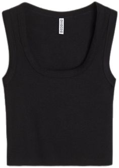 Scoop Neck Tank Top With Ribbed Neckline For Everyday, Everyday Scoop Neck Tank Top With Ribbed Neckline, H&m Tank Top For Spring, Trendy Sleeveless H&m Tank Top, H&m Cotton Fitted Tank Top, Fitted Cotton H&m Tank Top, Fitted Cotton Tank Top By H&m, Trendy Fitted H&m Tank Top, Fitted Trendy H&m Tank Top