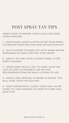 Spray Tan Powder, Spray Tan Hashtags, Hairstylist Finances, Pre Tanning Tips, Pre And Post Spray Tan Care, Before Spray Tan Tips, Post Spray Tan Tips, Spray Tan Techniques