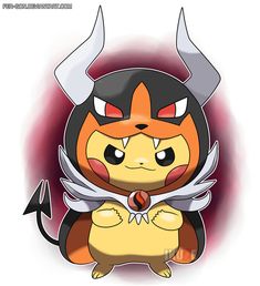 a cartoon character with horns and wings