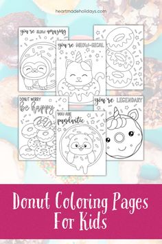 donut coloring pages for kids with the words donut coloring pages for kids on them