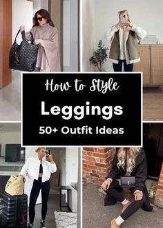 Sweater Leggings Outfit Casual, Sport Leggings Outfit Winter, Spans Leggings Outfit, Trendy Outfits With Black Leggings, Black Blazer Leggings Outfit, Plus Size Casual Leggings Outfit, Leggings And Sweater Outfit Fall, Classy Running Errands Outfit, Professional Yoga Pants Outfit