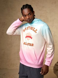 Multicolor  Collar Long Sleeve Knitted Fabric Letter,Ombre  Embellished Medium Stretch  Men Outdoor Apparel Fabric Letters, Outdoor Apparel, Long Sleeve Knit, Kangaroo Pocket, Kangaroo, Sweat Shirt, Knitted Fabric, Sweatshirts Hoodie, Sweatshirts