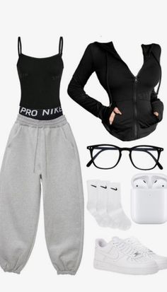 2000s Fashion Outfits Casual, School Latina, Cute Black Outfits, Sweatpants Outfit For School, Cute All Black Outfits, Different Body Sizes, Cute Outfits With Shorts, Casual Sporty Outfits, Trends 2025