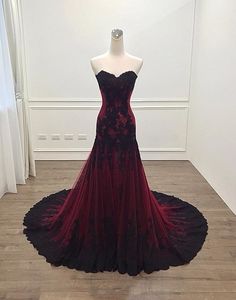 Deep Burgundy Evening Party Dress sold by Sancta Sophia on Storenvy Kain Tile, Dress Long Formal, Glamouröse Outfits, Evening Dress Long, Gothic Wedding Dress, Lace Evening Gowns, Long Formal Dress, Sweetheart Prom Dress, Red Evening Dress