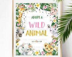 a poster that says, enjoy some sweet treats with the animals and flowers around it