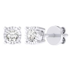 Here's a Diamond Stud Earrings. From our Diamond Earrings Collection, this 14K Gold Women's Miracle Plate Solitaire Diamond Stud Earrings features a diamond-cut finish. Product Details: Metal: Real 14K GoldCarat Weight:0.24ct - Weight : 0.98 grams - Length : 4.2mm by 4.2mm0.16ct - Weight : 0.92 grams - Length : 4mm by 4mm0.09ct - Weight : 0.84 grams - Length : 3mm by 3mmDiamond Clarity: VS2 - SIDiamond Color: G - HBail/Clasp: Push Back Solitaire Diamond, Diamond Stud Earrings, Diamond Stud, Earrings Collection, Diamond Earrings Studs, Diamond Cut, Diamond Solitaire, Diamond Studs, Diamond Earrings