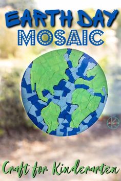 the cover of earth day mosaic craft for kids