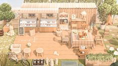 an artist's rendering of a kitchen and dining area in a country style house