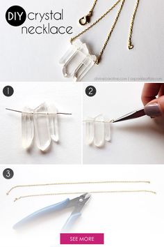 two pictures showing how to make clear acrylic earrings