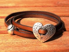 "leather bracelet with silver heart and magnet clasp,heart bracelet, wrap bracelet, silver heart, anniversary gift, love bracelet, magnet bracelet, womens bracelets, silver bracelet, marry me . An everyday jewelry!! original design by kekugi. This Bracelet is made of genuine leather and silver plated beads. All silver pieces are subjected to an anti-allergic process ( nickel and lead free) with silver plating of 8 microns of sterling silver. I make them for a standard 7\" wrist ( 18cm ) but all Silver Bracelets With Magnetic Closure As Gift, Silver Bracelet With Magnetic Closure As Gift, Womens Bracelets Silver, Magnet Bracelet, Bracelets Silver, Love Bracelet, Gift Love, Magnetic Bracelet, Silver Pieces