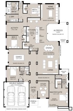 the house floor plans on pinterest double garage