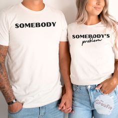 These matching couple shirts are the perfect gift for your boyfriend or girlfriend. Show off your love with each other by wearing these cute couple shirts. SHIRT DETAILS * Bella+Canvas - Adult, Youth, and Toddler shirts * Rabbit Skins - Baby shirts and bodysuits * Next Level - Women's tank tops * Gildan - alternative option if the primary brand is out of stock * 100% soft cotton SIZING * Our shirts are unisex - Run true to size and have a relaxed fit. Order one size smaller for a further slim fit. * If you are unsure about what size to order, please refer to the size chart in the photos or reach out to us. * To measure, lay your favorite shirt flat. Measure armpit to armpit and the length, then compare to the size chart in the photos. * Incorrect size can not be refunded or exchanged. DIRE Cotton Tops With Funny Text, Couples Cotton T-shirt For Gift, Couples Cotton T-shirt Gift, Couples Cotton Tops With Letter Print, Boyfriend And Girlfriend Outfits, Hubby And Wifey Shirts, Couple Honeymoon, Boyfriend Girlfriend Shirts, Cute Couple Shirts