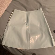 Super Super Cute Latex Skirt. Wish It For Me But I Love Ice Cream Too Much. Never Worn. Baby Blue. Tiny Black Line On The Back, It’s Nail Polish And Remover Would Take It Off. I Love Ice Cream, American Apparel Skirt, Latex Skirt, Love Ice Cream, Black Line, American Apparel, Too Much, Baby Blue, So Cute