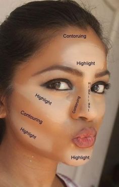 COMO AFINAR EL ROSTRO PASO A PASO How To Contour Your Face, Tutorial Eyeliner, Contouring Makeup, Contour And Highlight, Contour Tutorial, Contour Makeup Tutorial