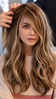 Discover 23 beautiful ideas for balayage layers in 2025, from honey brown and caramel tones to bronde and blonde styles. Explore versatile looks, including balayage layers for long hair, medium cuts, and curtain bangs. Whether you're into brunette balayage, short styles, or layered haircuts with bangs, find your perfect match here. Perfect for elevating your style with modern and timeless trends. Honey Blonde Hair Long Layers, Brown Balayage Brunettes, Dark Honey Blonde Hair Caramel, Warm Honey Brown Hair Balayage, Golden Honey Blonde Hair Caramel, Caramel Hair Color Honey Golden, Honey Brown Balayage Brunettes, Caramel Blonde Hair Honey, Caramel Honey Blonde Balayage