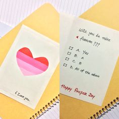 an open notepad with a heart on it