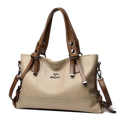 Color: Khaki Casual Top Handle Shoulder Bag With Large Capacity, Casual Leather Satchel In Solid Color, Solid Color Leather Bag For Errands, Beige Tote Shoulder Bag With Mobile Phone Pocket, Casual Leather Satchel Solid Color, Beige Tote Shoulder Bag With Mobile Phone Holder, Casual Leather Shoulder Bag In Solid Color, Beige Canvas Shoulder Bag With Large Capacity, Beige Large Capacity Canvas Shoulder Bag