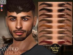 an image of a man's eyes and eyebrows for the game barbershop