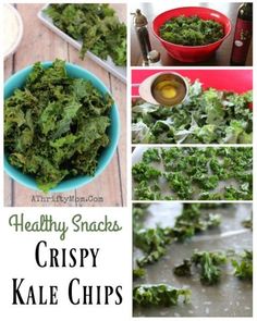 kale chips are ready to be cooked in the oven and put into their own bowl