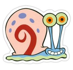 an image of a cartoon snail with two eyes