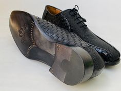 New TucciPolo Half Genuine Black Stingray with Weave Leather Prestigiously HandWelted Oxford Mens Luxury Shoes - offering superior comfort and exquisite design. Shop TucciPolo Collection of top quality mens Luxury Handmade Italian leather designer Shoes. Buy now and pay in 3-12 Month with no hidden fees using AFFIRM at checkout Leather : Stingray & Weave leather Sole: Double Leather Sole Construction: Handwelted soleColor: Black This is a made-to-order product. Each pair will be made upon re Designer Oxfords With Textured Sole For Business, Luxury Black Oxfords With Textured Sole, Italian Luxury Black Oxfords, Luxury Black Leather Shoes For Semi-formal Occasions, Luxury Leather Shoes With Snip Toe, Designer Black Plain Toe Oxfords, Luxury Snip Toe Dress Shoes, Designer Black Leather Business Shoes, Designer Black Dress Shoes With Leather Lining