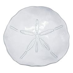 a white sand dollar with four dragonflies on it