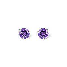 14K White Gold Amethyst Stud Earrings. The earrings measure approximately 3/16" in diameter. Amethyst Studs, Island Life Style, Amethyst, White Gold, Stud Earrings, Gold, White